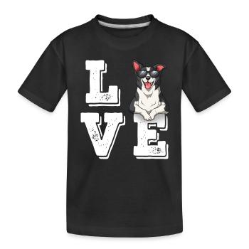 Amour Border Collie - T-shirt bio Premium Enfant - noir - Devant