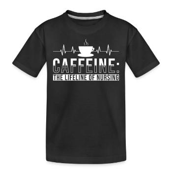 Infirmière La caféine est la bouée de sauvetage - T-shirt bio Premium Enfant - noir - Devant
