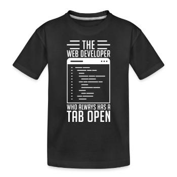Web Entwickler Tab Immer Geöffnet - Kinder Premium Bio T-Shirt - Schwarz - Vorne
