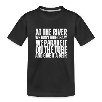 Summer Float Trip River Tube Tubing - Kids' Premium Organic T-Shirt - black - Front