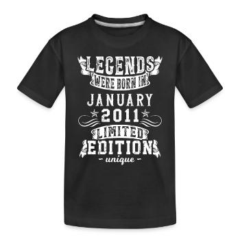 Anniversaire Janvier 2011 année Edition Limitée - T-shirt bio Premium Enfant - noir - Devant