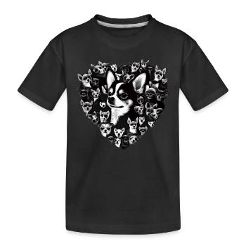 Chihuahua - Cute Dog Puppy Hearts Pink Girlie Rosa - Kids' Premium Organic T-Shirt - black - Front