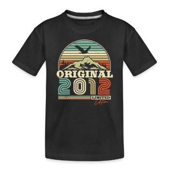Cadeau d’anniversaire vintage 2012 - T-shirt bio Premium Enfant - noir - Devant