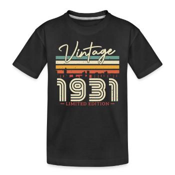 Cadeau d’anniversaire vintage 1931 - T-shirt bio Premium Enfant - noir - Devant