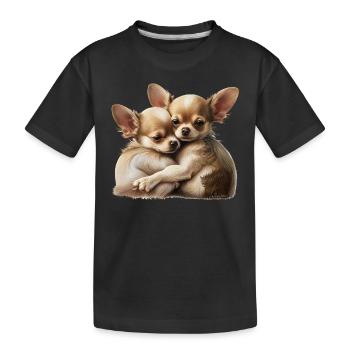 Chihuahua Welpen - Niedliche kleine Hunde Liebe - Kinder Premium Bio T-Shirt - Schwarz - Vorne