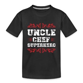 Oncle Super-héros - T-shirt bio Premium Enfant - noir - Devant