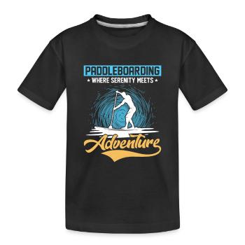 Paddleboard où la sérénité se lève pagayer - T-shirt bio Premium Enfant - noir - Devant