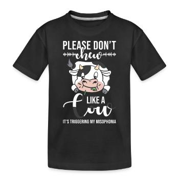 Misophonie S’il vous plaît ne mâchez pas comme une vache - T-shirt bio Premium Enfant - noir - Devant