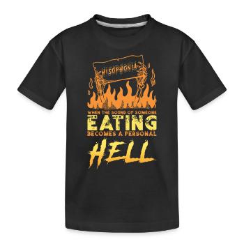 Misophonia Loud eaters Beware of misophonia - Kids' Premium Organic T-Shirt - black - Front