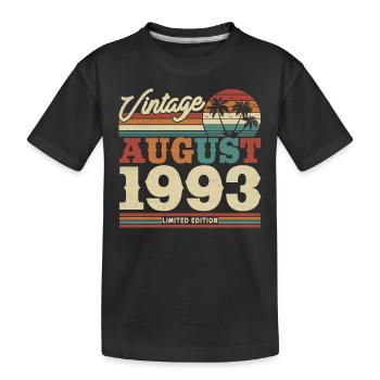 Vintage Geburtstagsgeschenk August 1993 - Kinder Premium Bio T-Shirt - Schwarz - Vorne