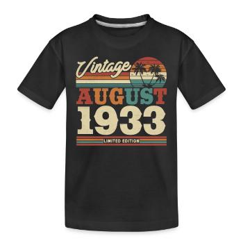 Vintage Geburtstagsgeschenk 1933, 90 Jahre - Kinder Premium Bio T-Shirt - Schwarz - Vorne