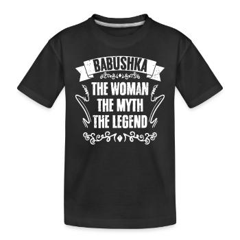 Drôle Babouchka La femme Le mythe La légende - T-shirt bio Premium Enfant - noir - Devant