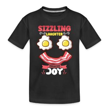 Drôle de poitrine rapide menu bacon commencer la matinée - T-shirt bio Premium Enfant - noir - Devant