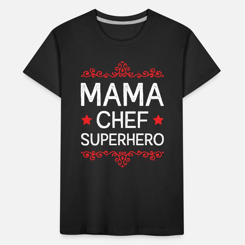 Mama Chef Superheld Mutter Kinder Premium Bio T-Shirt