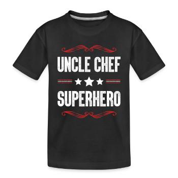 Oncle Super-héros - T-shirt bio Premium Enfant - noir - Devant