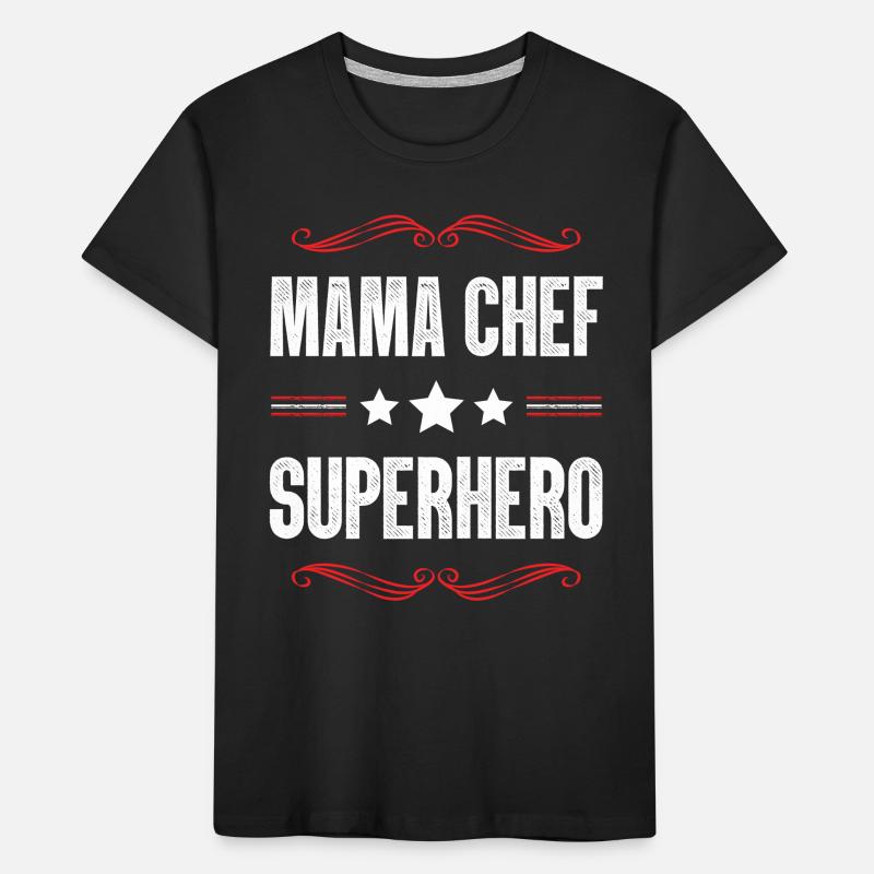 Mama Chef Superheld Mutter Kinder Premium Bio T-Shirt