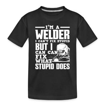 Ich bin Ein Schweißer Schweißen - Kinder Premium Bio T-Shirt - Schwarz - Vorne