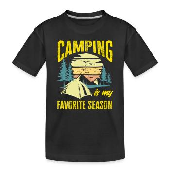 Camping Camper Campsite Tents Tent - Kids' Premium Organic T-Shirt - black - Front