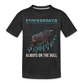 Courtier en valeurs mobilières, négociant, investisseur, bourse - T-shirt bio Premium Enfant - noir - Devant
