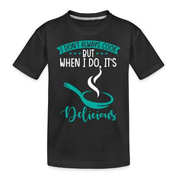 Un chef amateur cuisine des plats culinaires - T-shirt bio Premium Enfant - noir - Devant