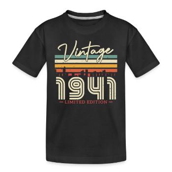 Vintage Birthday Gift 1941, 82/83 years - Kids' Premium Organic T-Shirt - black - Front