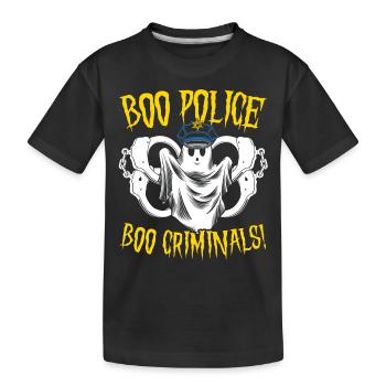 Buh Polizei, buh Kriminelle! Polizist Halloween - Kinder Premium Bio T-Shirt - Schwarz - Vorne