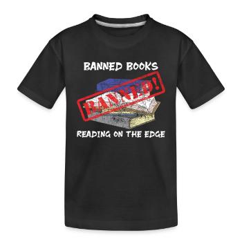 Lire des livres interdits. Lire des livres interdits. - T-shirt bio Premium Enfant - noir - Devant
