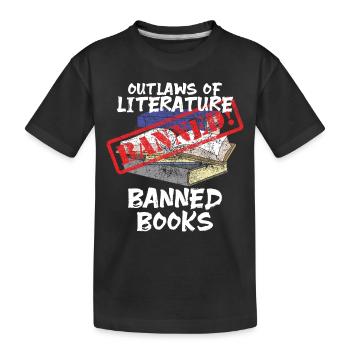Lire des livres interdits. Lire des livres interdits. - T-shirt bio Premium Enfant - noir - Devant
