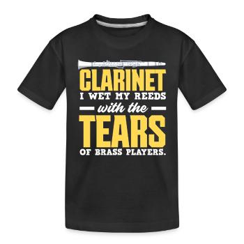 Idée cadeau d’instrument de musique de joueur de clarinette - T-shirt bio Premium Enfant - noir - Devant