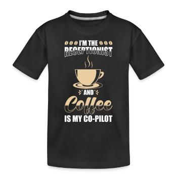 Réceptionniste Cadeau Café réceptionniste - T-shirt bio Premium Enfant - noir - Devant