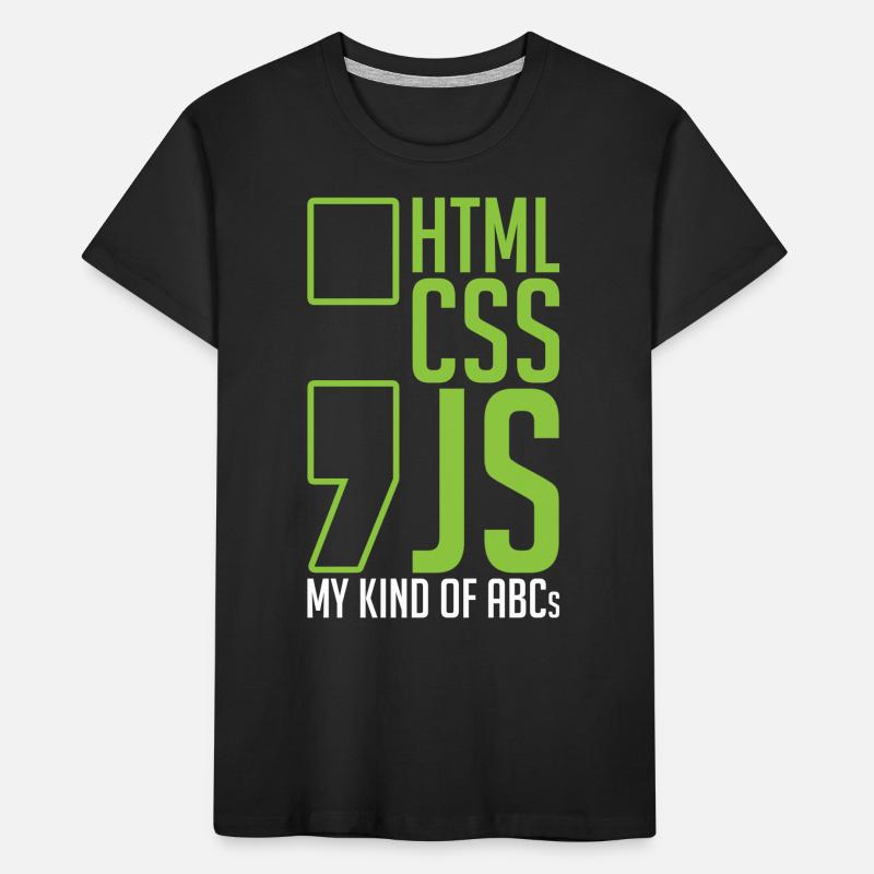 Cadeau développeur web html css js mon genre de T-shirt bio Premium Enfant