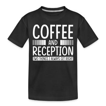 Réceptionniste Cadeau Café réceptionniste - T-shirt bio Premium Enfant - noir - Devant