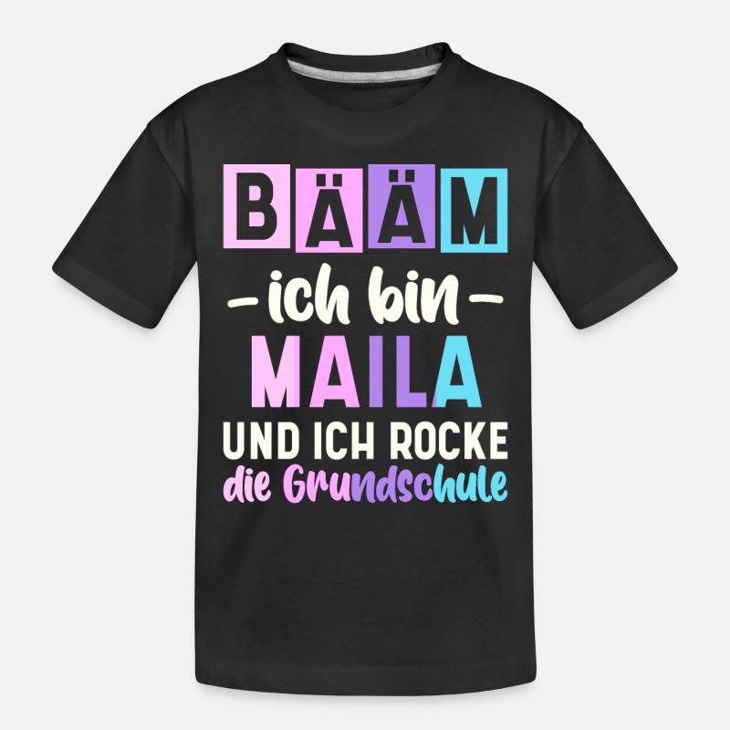 Name Maila Geschenk Grundschule - Kinder Premium Bio T-Shirt - Schwarz