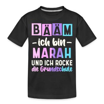 Name Marah Geschenk Grundschule - Kinder Premium Bio T-Shirt - Schwarz - Vorne