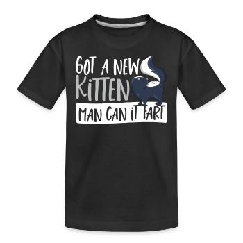 J’ai reçu un nouveau chaton, l’homme peut le faire - T-shirt bio Premium Enfant - noir - Devant