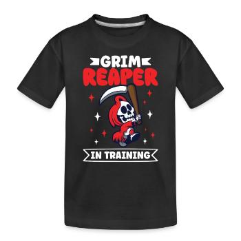 Drôle de faucheuse effrayante, homme mort - T-shirt bio Premium Enfant - noir - Devant