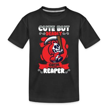 Drôle de faucheuse effrayante, homme mort - T-shirt bio Premium Enfant - noir - Devant