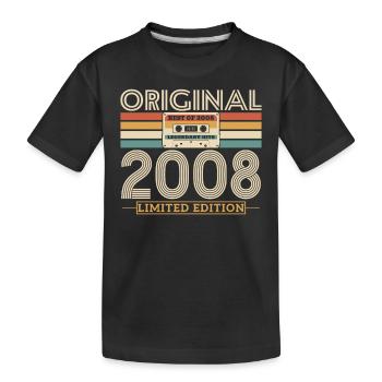 Originelles Geburtstagsgeschenk 2008 15-16 Jahre - Kinder Premium Bio T-Shirt - Schwarz - Vorne