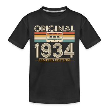 Originelles Geburtstagsgeschenk 1934 89/90 Jahre - Kinder Premium Bio T-Shirt - Schwarz - Vorne