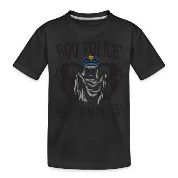 Buh Polizei, Buh Kriminelle! Polizist Halloween - Kinder Premium Bio T-Shirt - Schwarz - Vorne