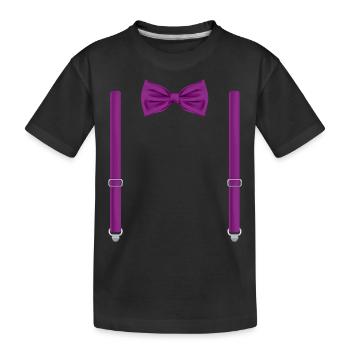 Drôle de nœud papillon violet avec bretelles parfaites - T-shirt bio Premium Enfant - noir - Devant