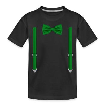 Drôle de nœud papillon vert avec bretelles parfait - T-shirt bio Premium Enfant - noir - Devant