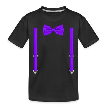 Drôle de nœud papillon violet avec bretelles parfaites - T-shirt bio Premium Enfant - noir - Devant
