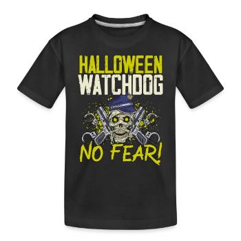 Halloween watchdog, fear not! Policeman Halloween - Kids' Premium Organic T-Shirt - black - Front