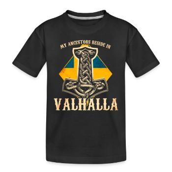 My ancestors reside in - Sweden - Kids' Premium Organic T-Shirt - black - Front