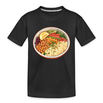 Bol de couscous Aliments sains - T-shirt bio Premium Enfant - noir - Devant