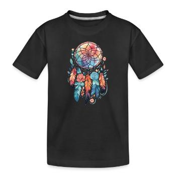 Dream Catcher Feathers - Kids' Premium Organic T-Shirt - black - Front