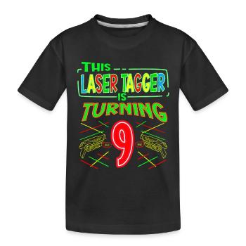Ce Laser Tagger fête ses 9 ans Laser Tag - T-shirt bio Premium Enfant - noir - Devant