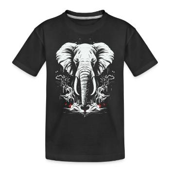Eléphant Afrique Motif animal Animaux sauvages Animaux - T-shirt bio Premium Enfant - noir - Devant