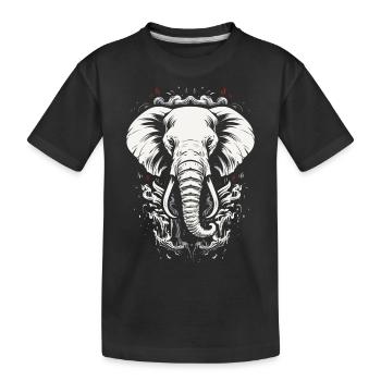 Eléphant Afrique Motif animal Animaux sauvages Animaux - T-shirt bio Premium Enfant - noir - Devant
